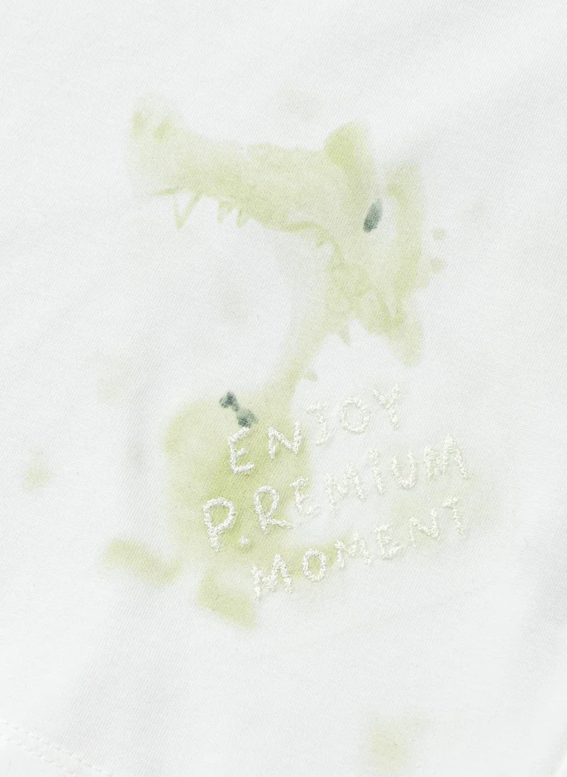 Balabala White Kids Boys Round v-neck long-sleeved T-shirt for Men | Best Price UAE